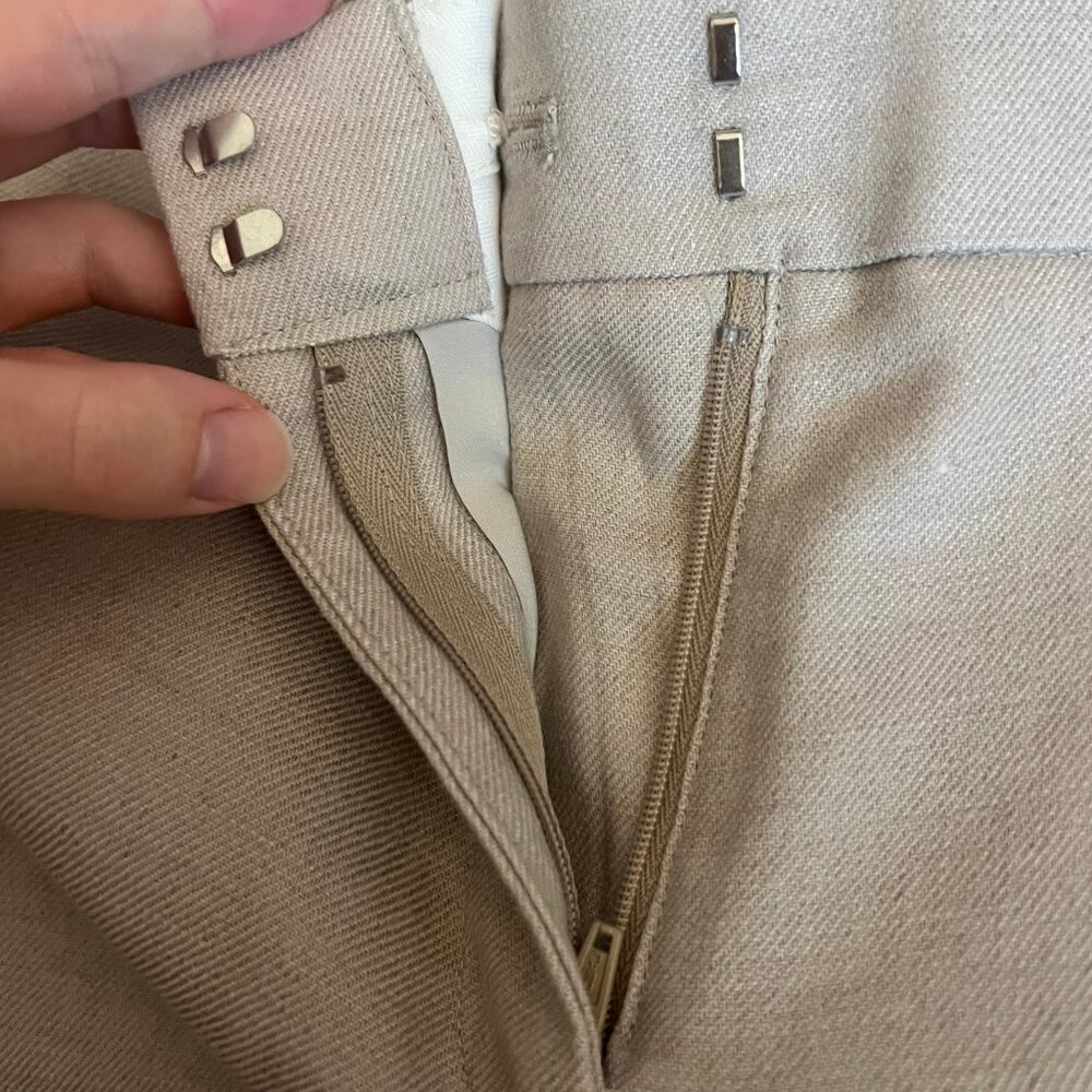 J.Crew Peyton Pant in Stretch Linen Beige Cropped Wide Leg Trousers‎ Size 10 - Picture 7 of 9